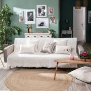 Ριχτάρι Felicia 01 Ecru Teoran Πολυθρόνα 180x150cm Βαμβάκι-Πολυέστερ