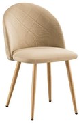 Καρέκλα Τραπεζαρίας Μεταλλική Rio Φυσικό/Beige Ύφασμα 47X53.5X49-80εκ. Το προϊόν πωλείται ως σετ 4 τεμαχιων
