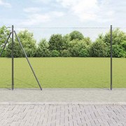 Φράχτης με Στήλες. Γκρι 1.6 x 10 m Ατσάλι με επικάλυψη PVC