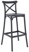 Σκαμπό Bar Με Πλάτη Destiny Ε388,2 53x45x75/107cm Anthracite Πολυπροπυλένιο