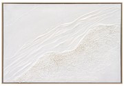 Πίνακας Τοίχου Sediment με Κορνίζα Μπεζ-Καμβάς σε Λευκές Αποχρώσεις 92x4,5x62Yεκ.