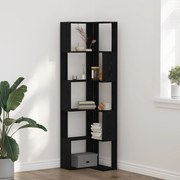 VidaXL Γωνιακή Βιβλιοθήκη 5-Επιπέδων Μαύρη Δρυς 50x50x179 εκ από Ξύλο