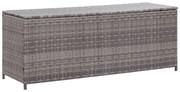 vidaXL Κουτί Αποθήκευσης Κήπου Γκρι 150x50x60 εκ. από Συνθετικό Ρατάν