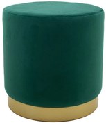 Σκαμπό Dash βελούδο κυπαρισσί-χρυσό Φ35x35εκ 257-000008 Pakoworld-257-000008-Πράσινο 257-000008