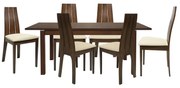 Σετ τραπεζαρίας C10034 7τμχ με Τραπέζι 150x90x75.5εκ. &amp; 6 Καρέκλες Καρυδί