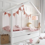 Κρεβάτι Παιδικό Montessori  House Bed Plus με Συρτάρι σε Λευκό Χρώμα  90×200cm  Luletto (Δώρο 10% έκπτωση στο Στρώμα)