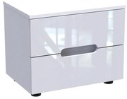 Κομοδίνο Afina pakoworld mdf σε λευκή glossy απόχρωση 50x35x41εκ