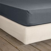 Σεντόνι Unicolors Με Λάστιχο Midnight Grey Nima Μονό 100x232cm 100% Cotton