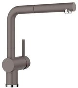 Blanco Linus-S SILGRANIT® Volcano Grey Μπαταρία Κουζίνας με Περιστρεφόμενο Ρουξούνι και Μεταλλικό Αποσπώμενο Ντους