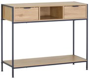 Κονσόλα Regando σε oak απόχρωση με μαύρο μέταλλο 100x35x80εκ