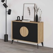 Μπουφές Gora Megapap χρώμα sapphire oak - silky black 110x40x82εκ. - GP037-0255,1