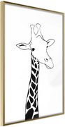 Αφίσα - Black and White Giraffe - 40x60 - Χρυσό - Χωρίς πασπαρτού