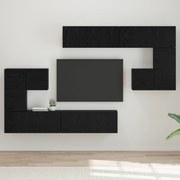 vidaXL Σετ επίπλου τηλεόρασης με αποθήκευση με πόρτα 8 pcs Μαύρη Δρυς