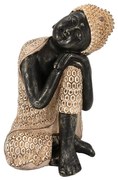 Διακοσμητικό Αντικείμενο Επιτραπέζιο Resting Buddha 1 022294 15x14,5xH23,5cm Natural-Black Polyresin