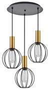 Φωτιστικό Οροφής Adept Tube 77-8628 37x37x300cm 3xE27 60W Black-Gold Homelighting