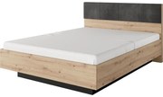 Kρεβάτι Tally (Για Στρώμα 160x200cm) Με Αποθηκευτικό Χώρο 163x210x104cm Natural Artisan-Anthracite Διπλό