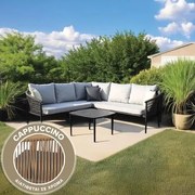 ΓΩΝΙΑΚΟ ΣΕΤ ΚΗΠΟΥ 4 ΤΕΜΑΧΙΩΝ Fylliana Catalina CAPPUCCINO ΧΡΩΜΑ 225x225x76εκ 327-124-160