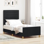 vidaXL Σκελετός Κρεβατιού με κεφαλάρι Μαύρο 80 x 200 cm ύφασμα
