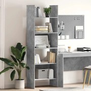 vidaXL Βιβλιοθήκη Γκρι Σκυροδέματος 60 x 35 x 180 εκ. από Επεξ. Ξύλο