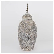 Βάζο Με Καπάκι Κεραμικό Γκρι 15.5x20.5x47cm 752-20107 Estheti-752-20107-Γκρι 752-20107