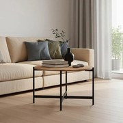 Τραπεζάκι σαλονιού Aisle μελαμίνης φυσικό-μαύρο Φ80x45εκ 80x80x45 εκ.