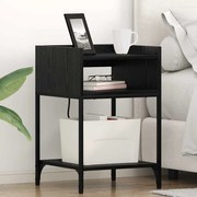 vidaXL Κομοδίνο με ράφι Μαύρη δρυς 40 x 40 x 61 εκ Επεξεργασμένο ξύλο