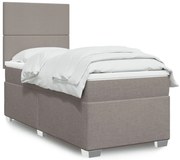 vidaXL Κρεβάτι Boxspring με Στρώμα Taupe 80x200 εκ. Υφασμάτινο