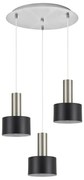 Φωτιστικό Οροφής Τρίφωτο Homelighting 77-8453 Nickel/Black