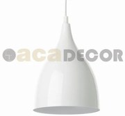 Φωτιστικό κρεμαστό καμπάνα μεταλλική λευκή μαύρη Φ17 KS174317 ACA-KS174317WH-Λευκό KS174317WH