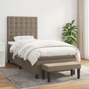 Κρεβάτι Boxspring με Στρώμα Taupe 100 x 200 εκ. Υφασμάτινο