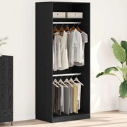 vidaXL Ντουλάπι Μαύρη δρυς 80 x 50 x 200 εκ. Επεξεργασμένο ξύλο