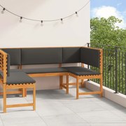 vidaXL Σετ Κήπου 3 Τεμαχίων με Μαξιλάρια από Στερεά Ξύλο Ακακίας