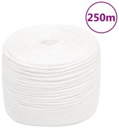 vidaXL Σχοινί Ναυτιλίας Ολόλευκο 8 χιλ. 250 μ. από Πολυπροπυλένιο