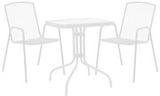 Σετ Κήπου Τραπεζαρία Watson - Pomedon 3 τεμ Λευκό Μέταλλο με Τραπέζι 70x70x70εκ. 70x70x70 εκ.