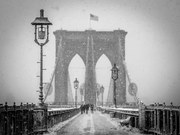 Φωτογραφία Brooklyn Bridge with Snow in Winter, graphiknation