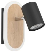 Φωτιστικό Τοίχου - Απλίκα Rimbocchi 901631 18x10x15cm Led Black-Natural Eglo