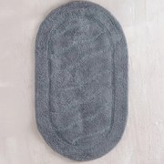 Πατάκι Μπάνιου Oval Dark Grey Ρυθμός 60Χ90 100% Βαμβάκι