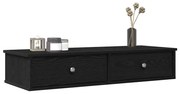 Ράφι τοίχου με συρτάρια Μαύρο 100x37,5x19 cm Ξύλινη κατασκευή - Μαύρο