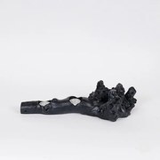 Κηροπήγιο Ξύλινο Μαύρο 40x19x8εκ. ESTHETI 819-00680