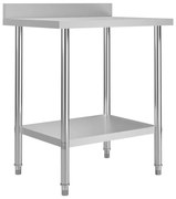 vidaXL Πάγκος Εργασίας Κουζίνας με Πλάτη 80x60x93 εκ. Ανοξείδ. Ατσάλι