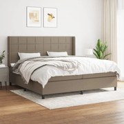 vidaXL Κρεβάτι Boxspring με Στρώμα Taupe 200x200 εκ. Υφασμάτινο