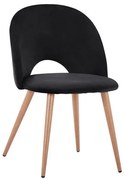 Καρέκλα SADIE Βελούδο Μαύρο 52x49,5x77Υ εκ. 4αδα 52x49.5x77 εκ.