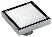 Σχαράκι Μπάνιου Επιγεμιζόμενο Χρωμέ 12x12cm Έξοδος Φ100mm Ανοξείδωτο Ατσάλι S.S 304  Domistyle Chrome 23085