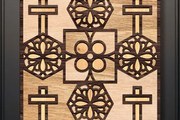 Intra απο ξύλο plywood 3mm-4mm πάχος - Cross Wall Art Laser Cut 3d Mandala  Δίασταση 30x30 cm INTRAFABR-95586847