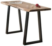 WOODWELL LIZARD Slim Κονσόλα Μέταλλο Βαφή Μαύρο, Ξύλο Ακακία Φυσικό 130x45x76cm Solid Wood 25mm ΕΑ7102,S