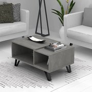 Τραπεζάκι σαλονιού Don Megapap χρώμα γκρι σκυροδέματος 90x55x44εκ.