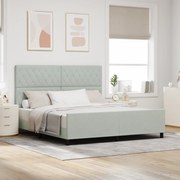 vidaXL Κρεβάτι Φωτεινό Γκρι 180x200 εκ. Βελούδο