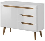 Lh-homefurniture Μπουφές Nordi Λευκό+Higloss λευκό+Riviera 107x83x40cm 21104-NRs