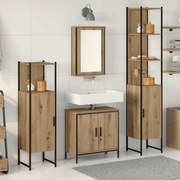 vidaXL Σετ Επίπλων Μπάνιου με ράφι 4 pcs Καφέ 33 x 33 x 185.5 εκ