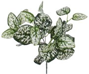 GloboStar® POLKA DOT PLANT 78259 Τεχνητό Φυτό Πόλκα - Μπουκέτο Διακοσμητικών Φυτών - Κλαδιών με Φύλλωμα Πράσινο - Λευκό Υ33cm